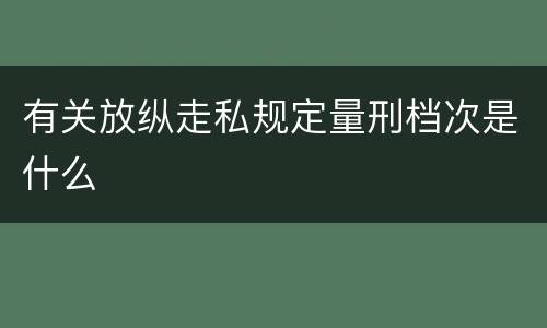 有关放纵走私规定量刑档次是什么