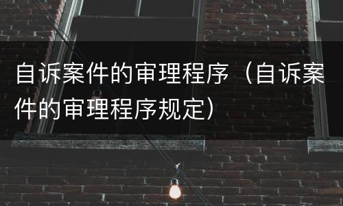 自诉案件的审理程序（自诉案件的审理程序规定）