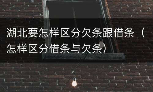 湖北要怎样区分欠条跟借条（怎样区分借条与欠条）