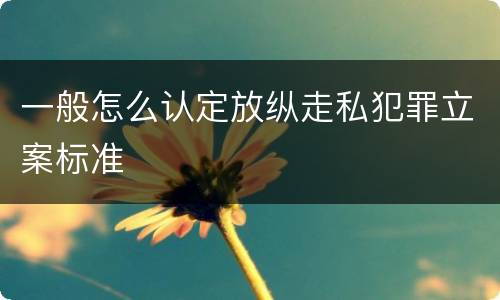 一般怎么认定放纵走私犯罪立案标准