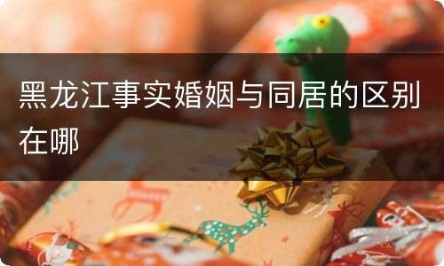 黑龙江事实婚姻与同居的区别在哪