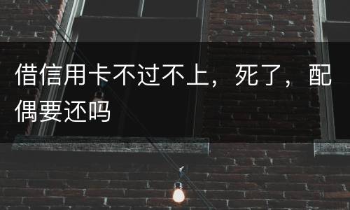 借信用卡不过不上，死了，配偶要还吗