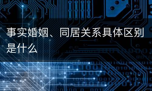 事实婚姻、同居关系具体区别是什么