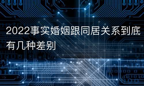 2022事实婚姻跟同居关系到底有几种差别