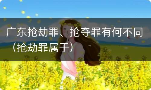 广东抢劫罪、抢夺罪有何不同（抢劫罪属于）