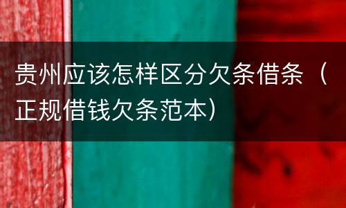 贵州应该怎样区分欠条借条（正规借钱欠条范本）