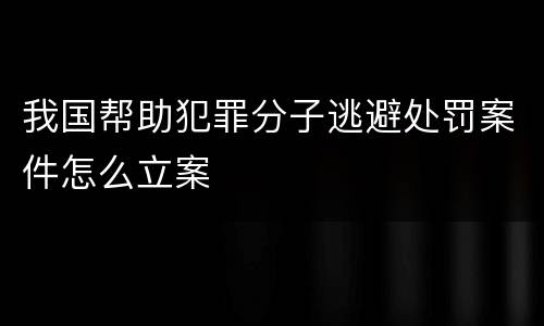我国帮助犯罪分子逃避处罚案件怎么立案