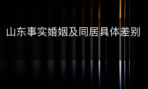 山东事实婚姻及同居具体差别