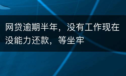 网贷逾期半年，没有工作现在没能力还款，等坐牢
