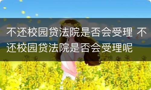 不还校园贷法院是否会受理 不还校园贷法院是否会受理呢