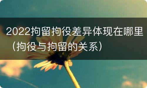2022拘留拘役差异体现在哪里（拘役与拘留的关系）