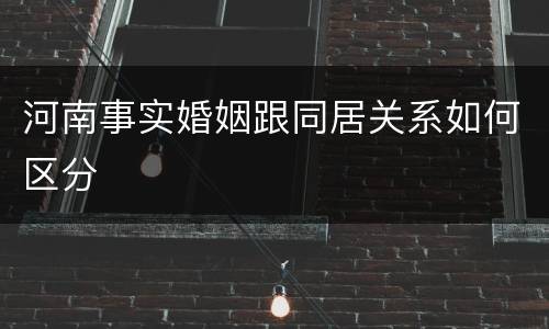 河南事实婚姻跟同居关系如何区分