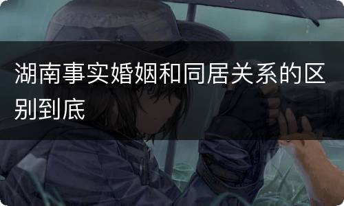 湖南事实婚姻和同居关系的区别到底