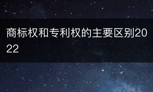 商标权和专利权的主要区别2022