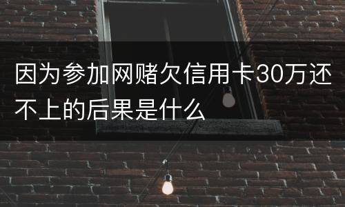 因为参加网赌欠信用卡30万还不上的后果是什么