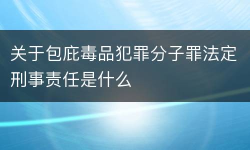 关于包庇毒品犯罪分子罪法定刑事责任是什么