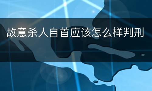 故意杀人自首应该怎么样判刑