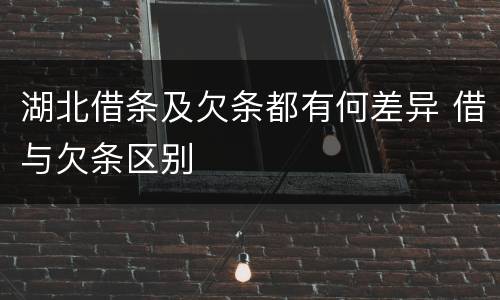 湖北借条及欠条都有何差异 借与欠条区别