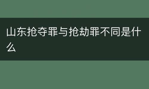山东抢夺罪与抢劫罪不同是什么