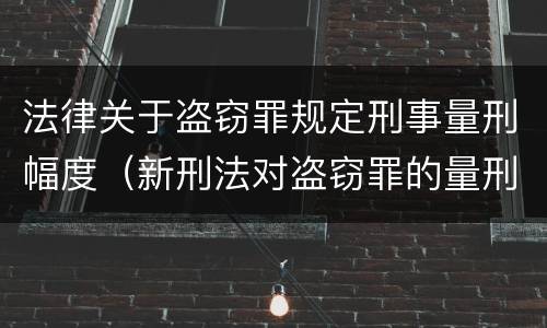 法律关于盗窃罪规定刑事量刑幅度（新刑法对盗窃罪的量刑标准）