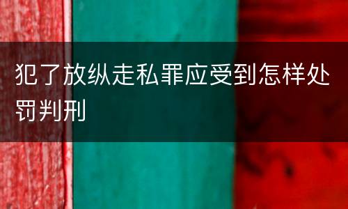 犯了放纵走私罪应受到怎样处罚判刑