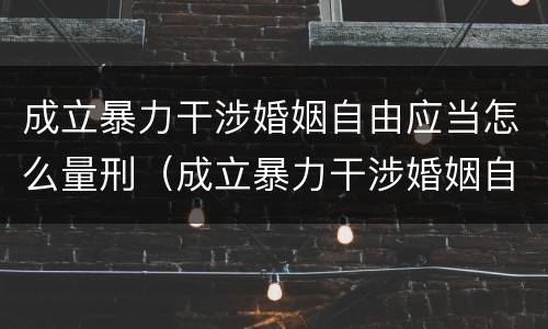 成立暴力干涉婚姻自由应当怎么量刑（成立暴力干涉婚姻自由应当怎么量刑的）