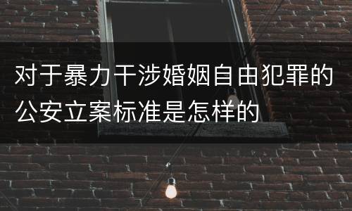 对于暴力干涉婚姻自由犯罪的公安立案标准是怎样的