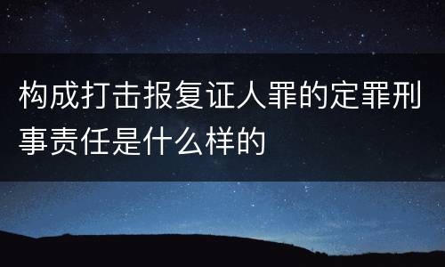 构成打击报复证人罪的定罪刑事责任是什么样的