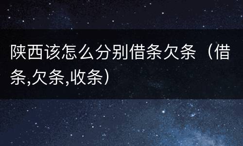 陕西该怎么分别借条欠条（借条,欠条,收条）