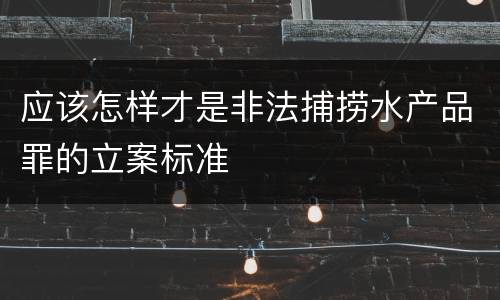 应该怎样才是非法捕捞水产品罪的立案标准