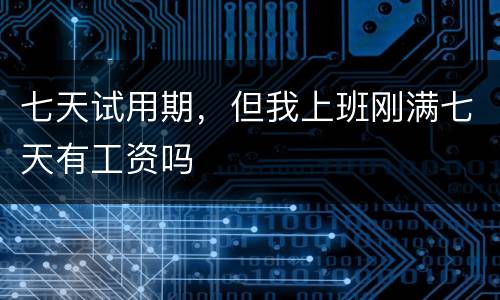 七天试用期，但我上班刚满七天有工资吗