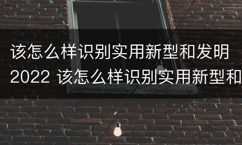 该怎么样识别实用新型和发明2022 该怎么样识别实用新型和发明2022年的产品