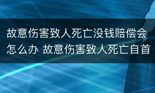 故意伤害致人死亡没钱赔偿会怎么办 故意伤害致人死亡自首没钱赔偿