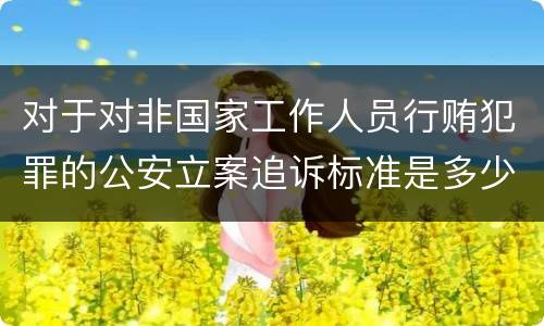 对于对非国家工作人员行贿犯罪的公安立案追诉标准是多少