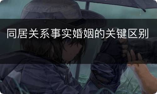 同居关系事实婚姻的关键区别