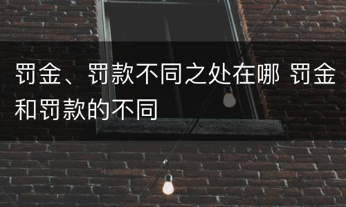 罚金、罚款不同之处在哪 罚金和罚款的不同