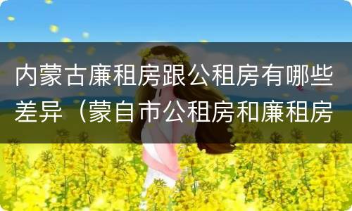 内蒙古廉租房跟公租房有哪些差异（蒙自市公租房和廉租房）