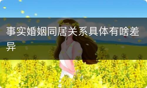 事实婚姻同居关系具体有啥差异