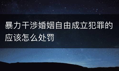 暴力干涉婚姻自由成立犯罪的应该怎么处罚