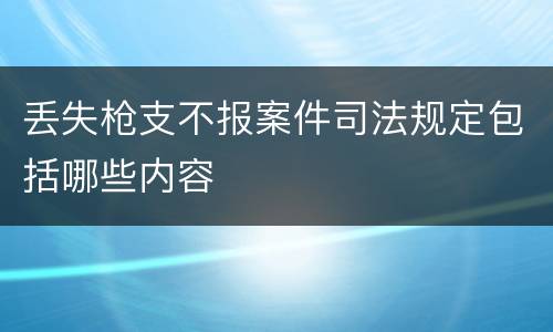 丢失枪支不报案件司法规定包括哪些内容