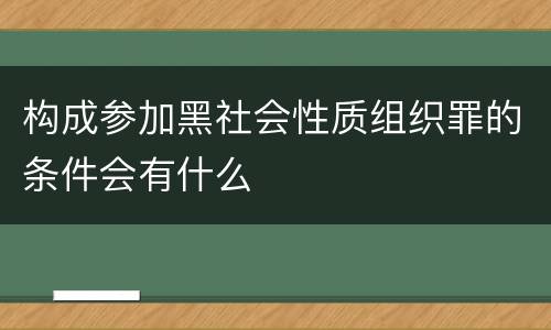 构成参加黑社会性质组织罪的条件会有什么