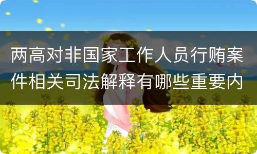 两高对非国家工作人员行贿案件相关司法解释有哪些重要内容