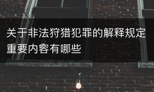 关于非法狩猎犯罪的解释规定重要内容有哪些