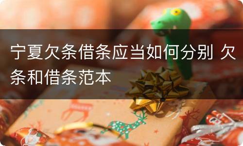 宁夏欠条借条应当如何分别 欠条和借条范本