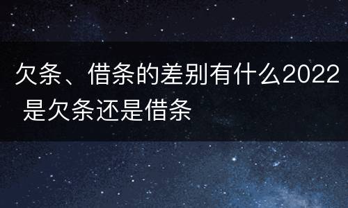 欠条、借条的差别有什么2022 是欠条还是借条