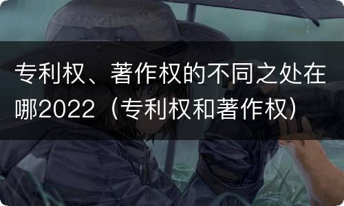 专利权、著作权的不同之处在哪2022（专利权和著作权）