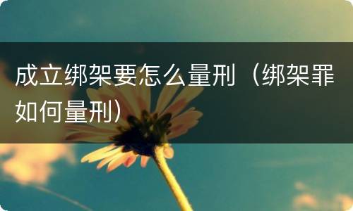成立绑架要怎么量刑（绑架罪如何量刑）