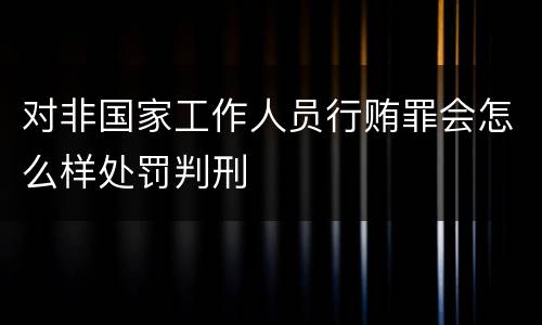 对非国家工作人员行贿罪会怎么样处罚判刑