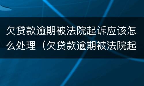 欠贷款逾期被法院起诉应该怎么处理（欠贷款逾期被法院起诉应该怎么处理呢）