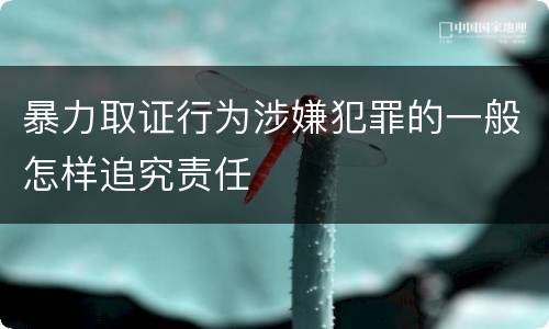 暴力取证行为涉嫌犯罪的一般怎样追究责任